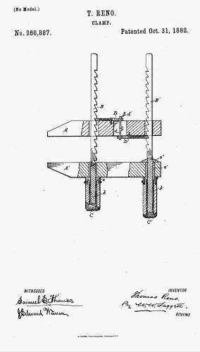 Drawing in Patent 266 887 to Reno