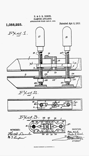 DRAWING IN PATENT 1 058 223 TO DOSCH AND DOSCH, USED BY SMITH & EGGE